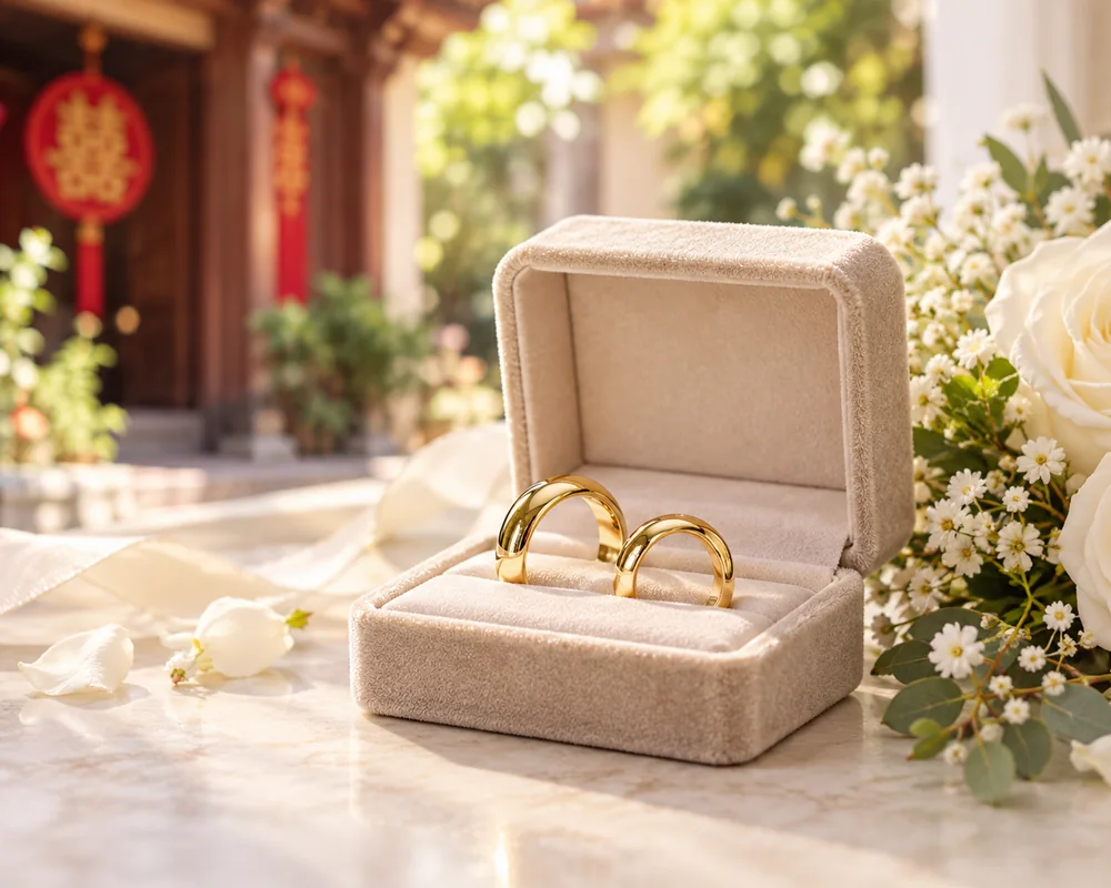 Cặp Nhẫn Cưới Vàng 18K