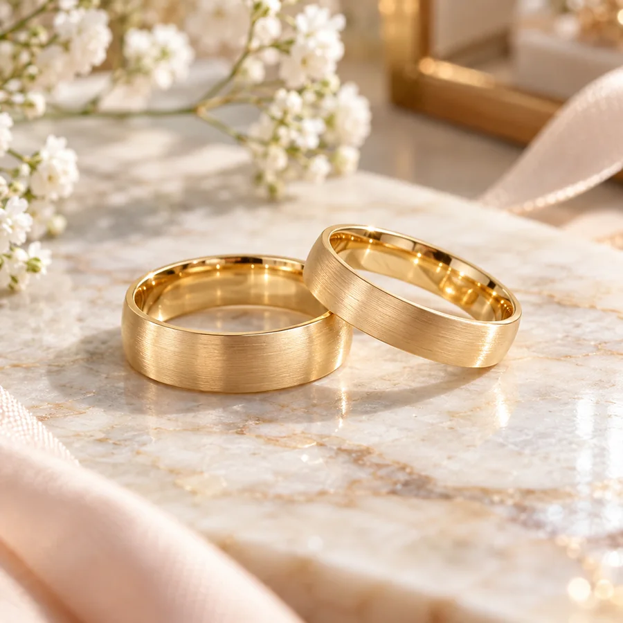 Nhẫn cưới vàng 18K vân tay